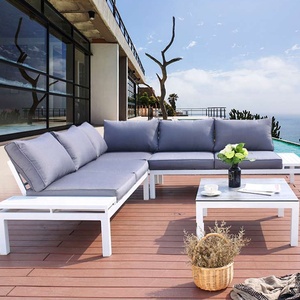 en forma de L moderno barato Patio sofá seccional <span class=keywords><strong>muebles</strong></span> al aire libre jardín aluminio salón esquina sofá conjunto en venta - Product Image 3