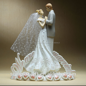 We are married antique white weddding Dress bride and groom's out figures - Product Image 1