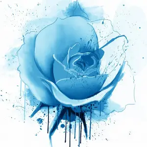 Nach Wandbild Moderne Minimalistischen Hand-Painted Blue Rose Floral Tapete Blume Tapete Dekorative Tapete