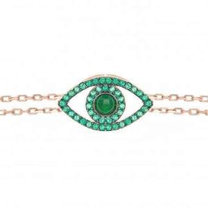 LOZRUNVE Jóias Turcas 925 Sterling Silver Pedra Verde <span class=keywords><strong>Evil</strong></span> <span class=keywords><strong>Eye</strong></span> Pulseira Mulheres - Product Image 2