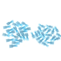 20 Pcs 남성 또는 여성 스페이드 크림프 커넥터 와이어 터미널 1/4 "MF 완전 절연 블루