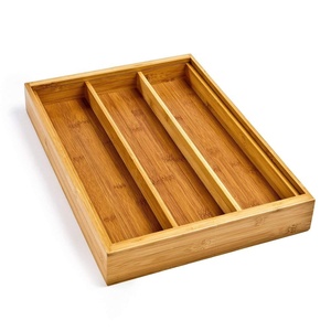 Clásicos de bambú ampliable que cajón organizador con divisor ajustable herramienta de cocina organizador de cajones de Bambú - Product Image 5