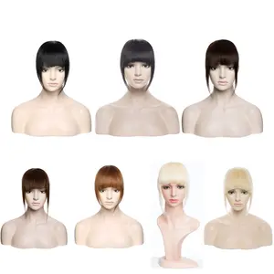 100% dei capelli umani Frangia di estensione neat donne parti dei capelli Della Clip in bang con colori diversi