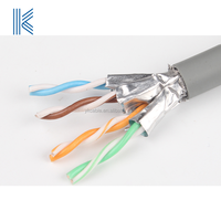Kabel Ethernet Cat 8 Cat 9 Konduktor Twisted Pair Kecepatan Tinggi Kabel Pengumpan Kotak Karton 7 8 Kabel Jaringan Cat8 HDPE Mendukung PVC