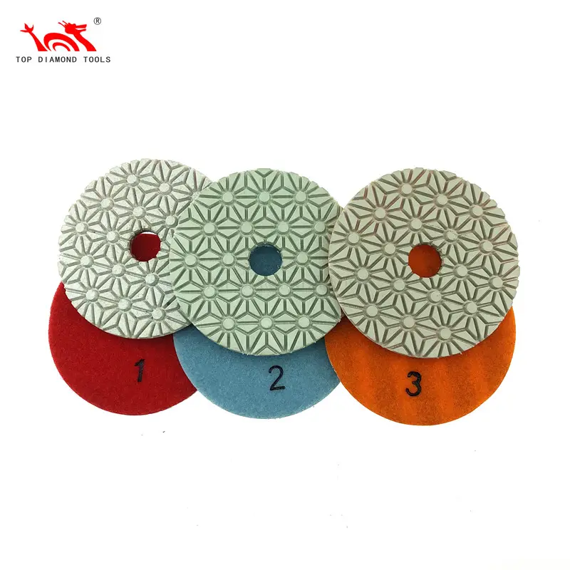 Wet or Dry Used Flexible Diamond Polishing Pads For Angle Grinder Engineered Stone Granite Marble Quartz Stone Grinding Tools