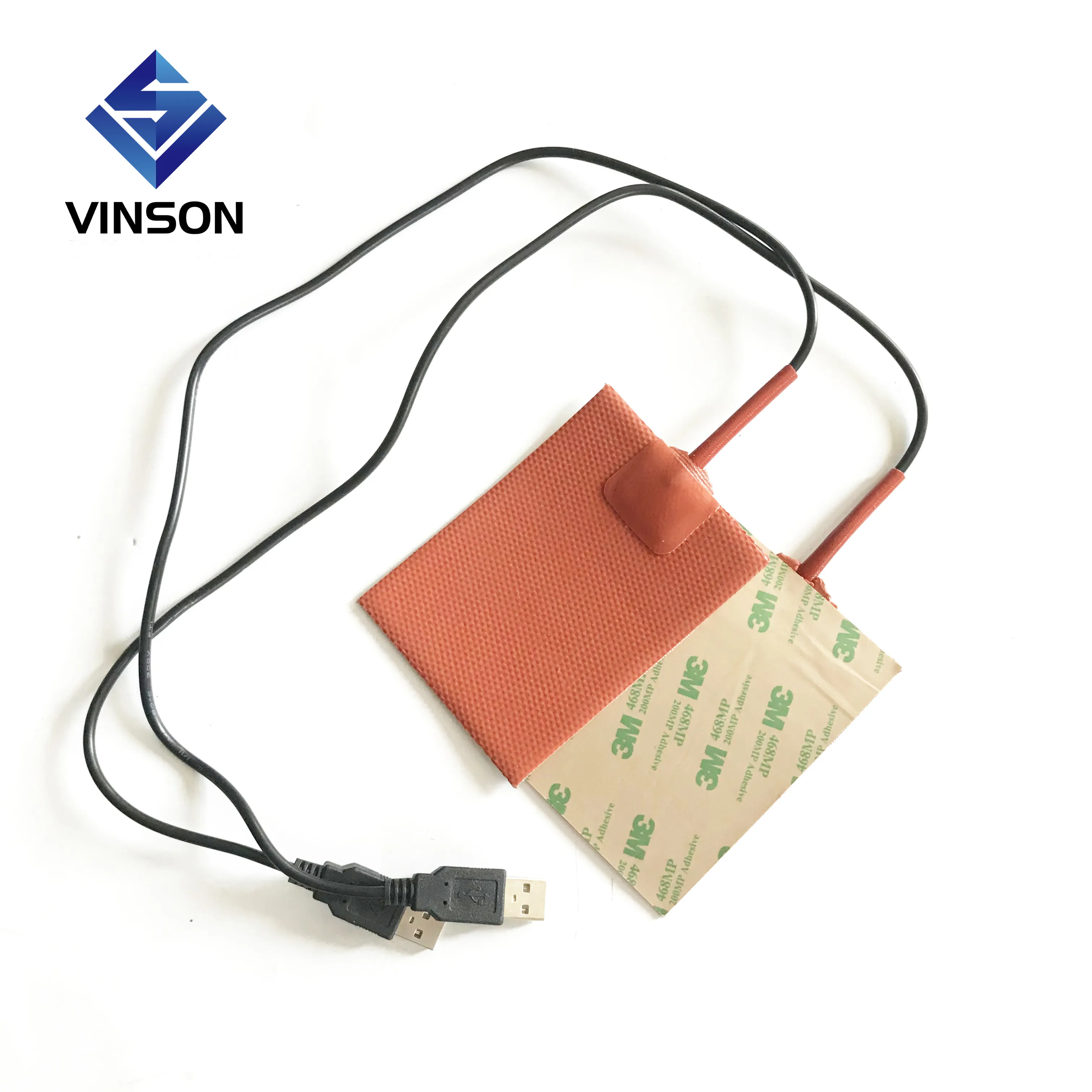 240V Thin Film Flexible Silicone Rubber Heater with 3M