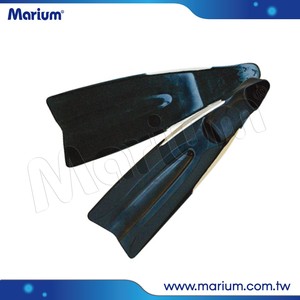 Palmes de natation et de plongée à lame longue, souples, en caoutchouc, à drainage rapide, noires/bleues, durables, avec poches intégrales pour les pieds – Meilleures ventes - Product Image 2