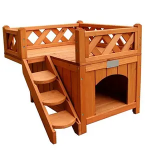 Pet Cane di Casa In Legno/Canile con Balcone