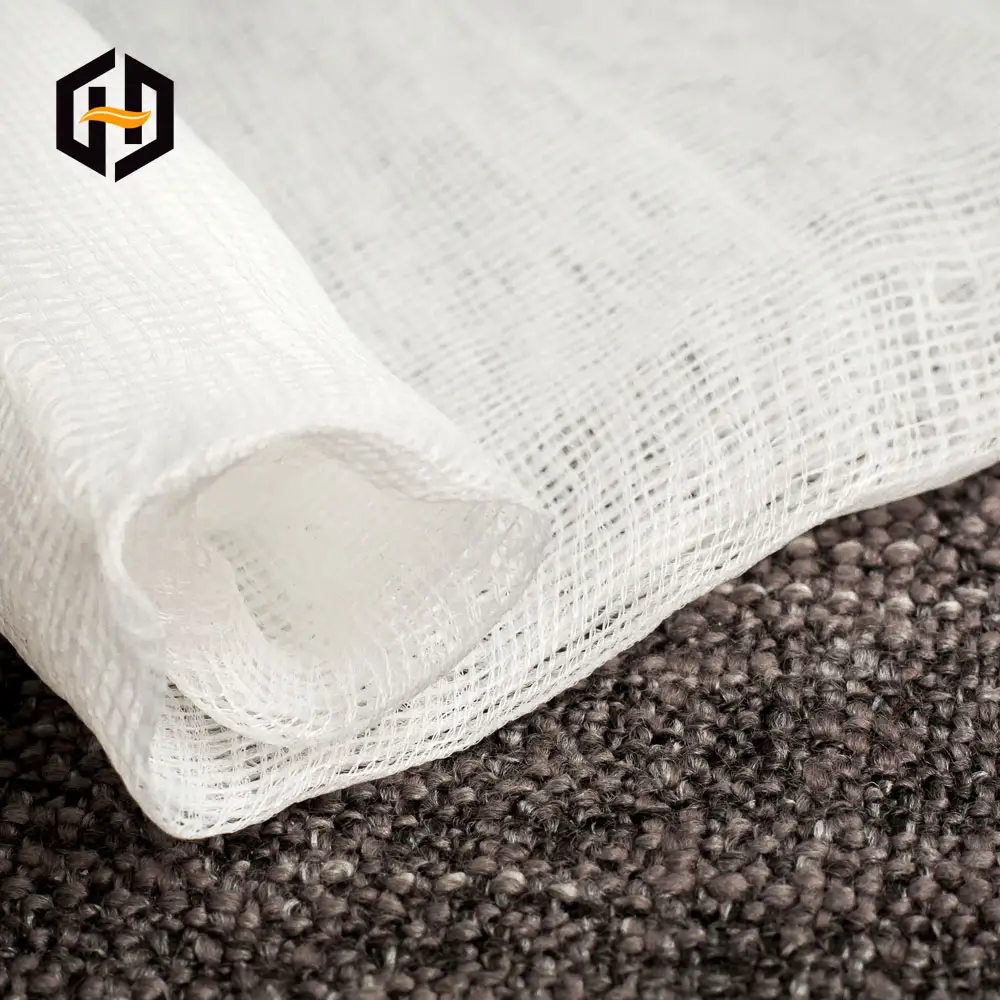 Tissus en gros à l'étranger tissé polyester gris tissu composite pour nappe en plastique