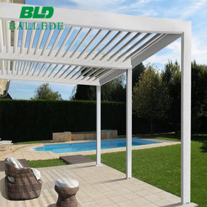 a polvere di alluminio moderno in metallo a scomparsa motorizzato <span class=keywords><strong>balcone</strong></span> cortile pergolato con luci A LED - Product Image 2
