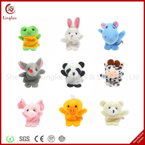 Regalo de Navidad 10 Uds Animal de dibujos animados marioneta de dedo muñeco de nieve oso con sombrero bufanda niños bebé animales guantes juguete marioneta de dedo - Product Image 2