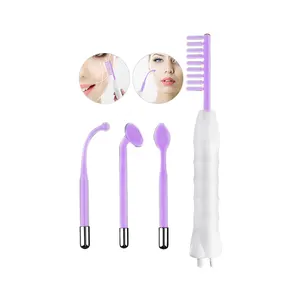 Portable High Frequency Skin Care Electrotherapy Violet Ray Wand Face Massage Machine