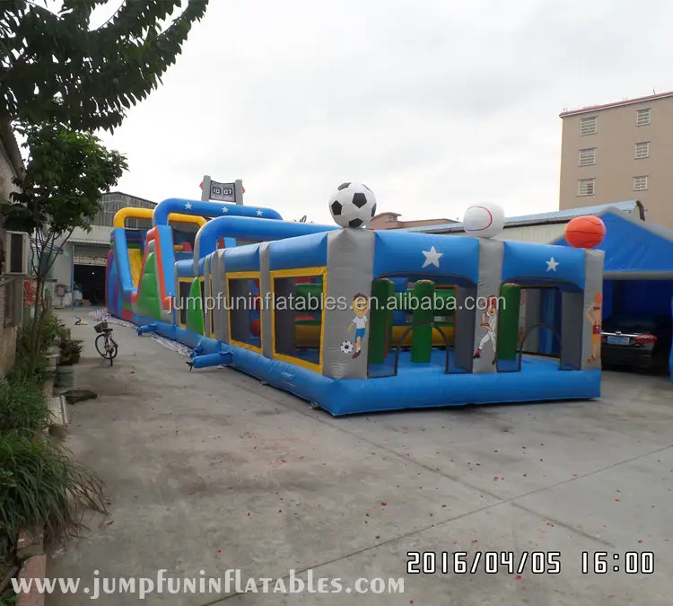 JUMPFUN Best price Large inflatabless obstacle course outdoor huge inflatabless slide and bounce house kids fun air playground China