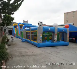 JUMPFUN最佳价格大型无充气障碍赛户外大型无充气滑梯和弹跳屋儿童趣味空中游乐场中国