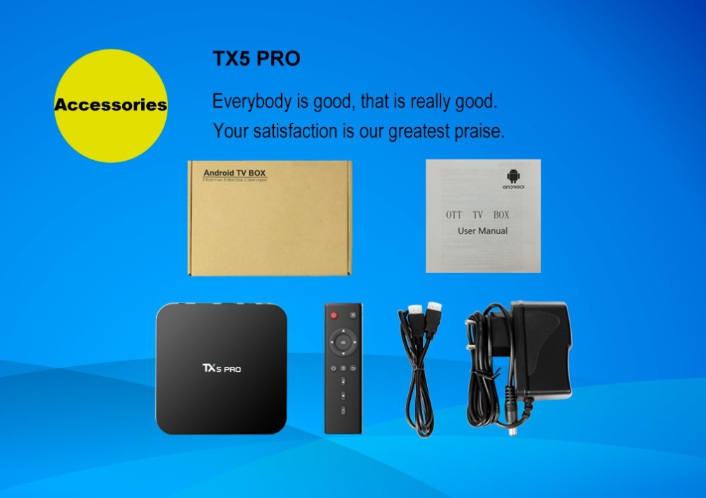 S905X Android 6.0 TV Box DDR3 2 GB Amlogic TX5 Pro Kodi 16.1 Cuadro de Medios de Internet