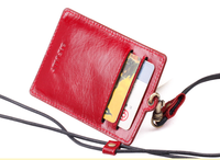 Tempat kartu ID lencana bekerja kulit PU Premium dengan tali leher Lanyard