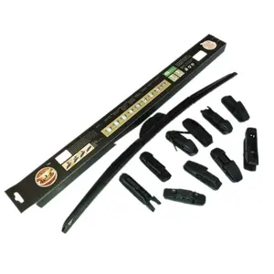 Universal Windshield Wiper Blades Hybrid Soft Frameless Type Multi Fit Adaptors Windscreen Wipers