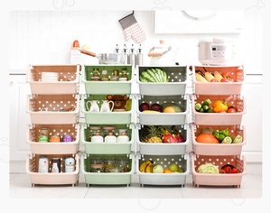 Unbreakable Stars Hollow Stacking 4pcs Plastic Vegetable Storage <strong>Basket</strong> <strong>with</strong> <strong>Lid</strong> - Product Image 2
