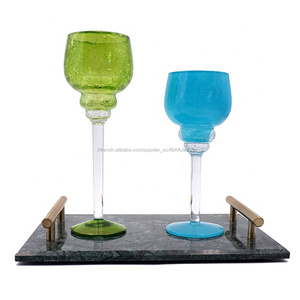 <span class=keywords><strong>Lot</strong></span> de 2 Craquelé couleur grand pots en <span class=keywords><strong>verre</strong></span> de bougie de tealight - Product Image 2