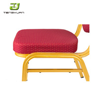 Chaises de banquet en métal doré pour restaurant, design moderne, assise en tissu, emballage compact, pour hôtels et usage commercial - Vente en gros