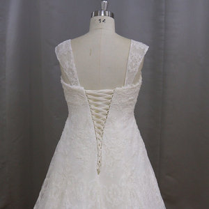ZM703 perlée lourde dentelle dos nu robe de <span class=keywords><strong>mariage</strong></span> avec détachable cap manches plus la taille robes de mariée taille 34 - Product Image 5