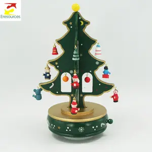 ไม้ Tabletop Christmas Tree เครื่องประดับเพลงกล่อง