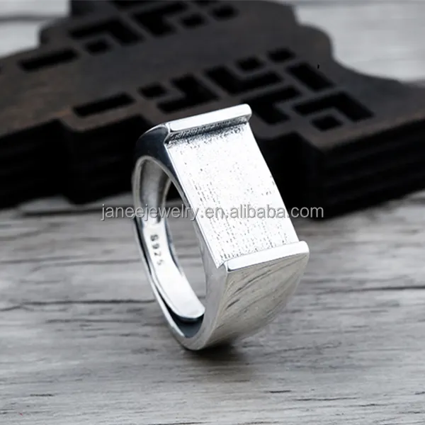 Custom Handmade Gemstone Jewelry Making Adjustable 925 Sterling Silver Ring Blanks