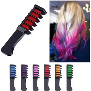 Venta al por mayor de pelo Natural teñir los colores no-tóxico lavable cabello temporal tiza peine para niñas niños del Partido de Cosplay