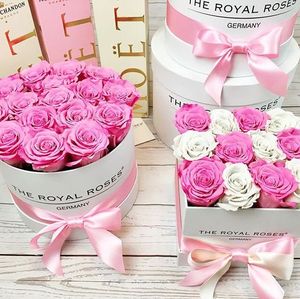 Commercio all'ingrosso Rotonda Personalizzata Box Fiore di Carta, di Alta Qualità di Cartone di Imballaggio Del Fiore, Scatola di Confezione regalo Fiore Rosa