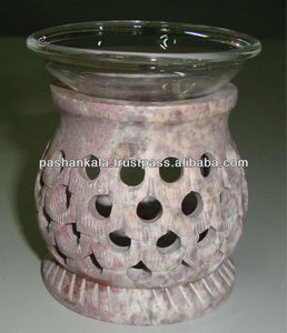 โคมไฟน้ำมันหอมระเหยหินลายตาข่ายทำมือ - Product Image 1