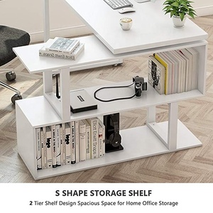 Giá sách 360 độ nội thất văn phòng hiện đại melamine sơn gỗ xoay góc L hình xoay bàn - Product Image 3