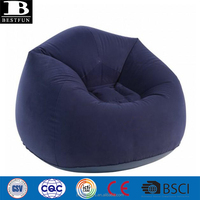 Aufblasbarer Lounge-Sessel Sofa Hochwertige Velours-Oberfläche Komfortabler Aufblasbarer Sitzsack für Innen- und Außenbereich Wohnzimmer Terrasse