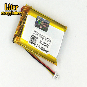 1.0-3 P 103448 lithium battery 2000 mah rechargeable Li-Polymer Battery PL LiPo battery with wires - Product Image 1