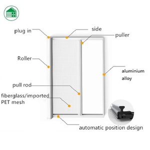 Francese finestra insetto mosca far scorrere sullo schermo a <span class=keywords><strong>scomparsa</strong></span> <span class=keywords><strong>porta</strong></span> - Product Image 4