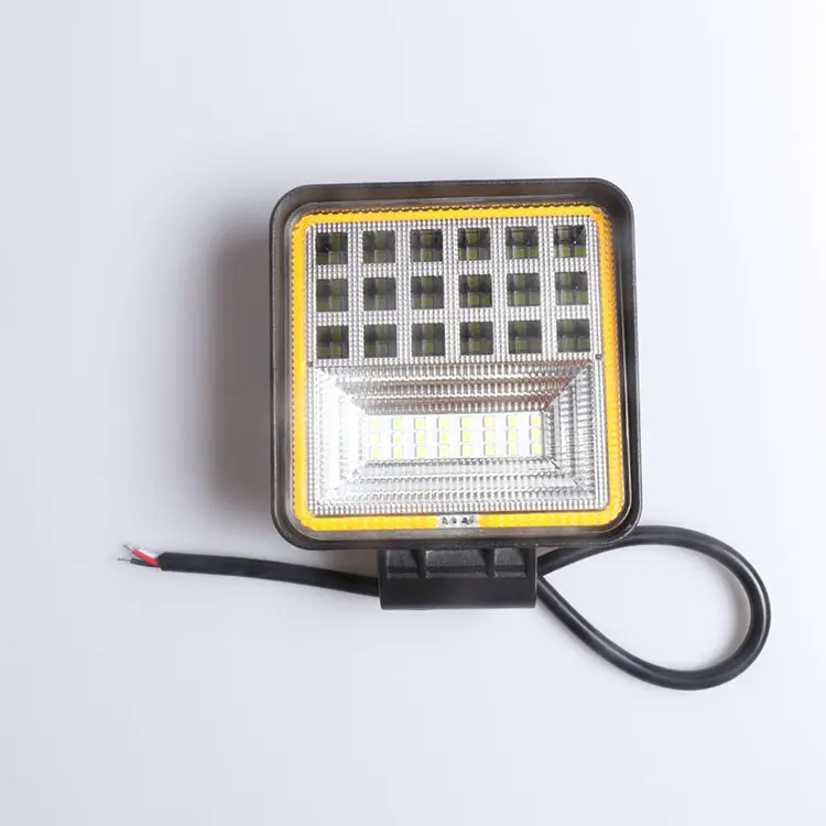 Tacpro luz de led de trabalho 126w, cor dupla, com flash off road luzes para dirigir com pisca
