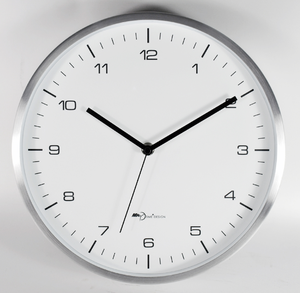 Rotondo telaio in alluminio al quarzo moderno <span class=keywords><strong>orologio</strong></span> <span class=keywords><strong>da</strong></span> <span class=keywords><strong>parete</strong></span> in metallo - Product Image 1