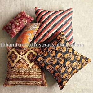 Fundas de almohada de trabajo vintage kantha saari - Product Image 1