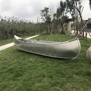 Canoë en aluminium pour 2 personnes pour la pêche et la dérive en lac Matériau durable en PVC et bois Construction robuste en acier