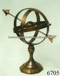 11 "pirinç Armillary deniz antika küre