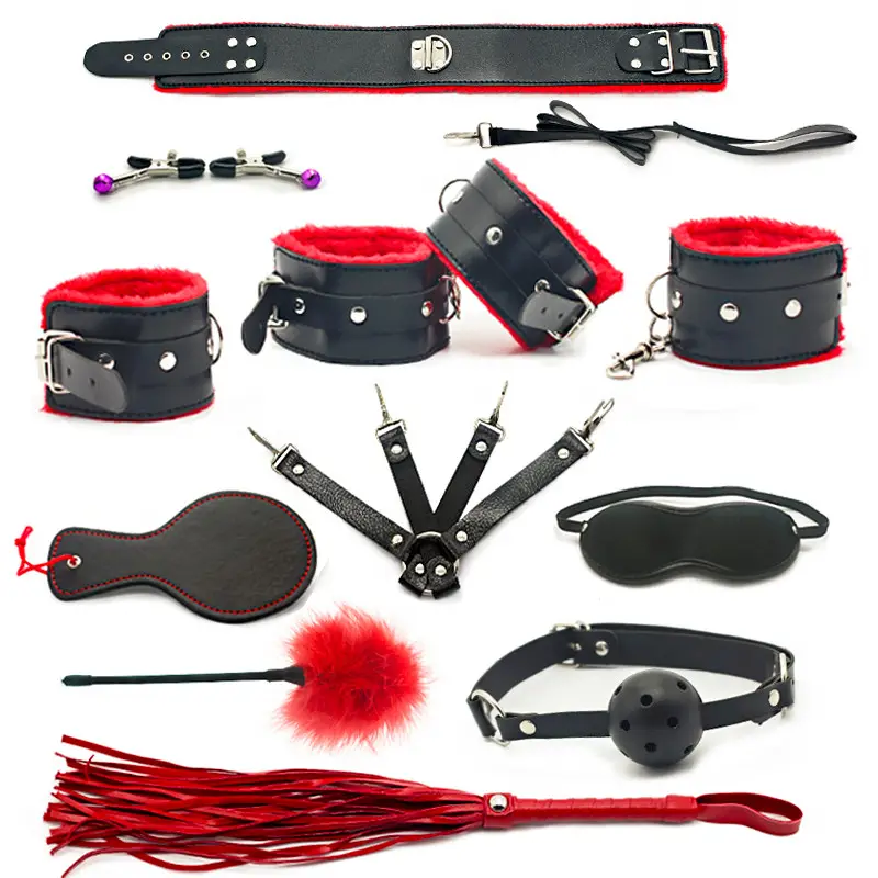 10 Pcs BDSM Bondage Set Fetish in pelle giochi per adulti giocattoli del sesso per coppie SM prodotto giocattoli erotici manette