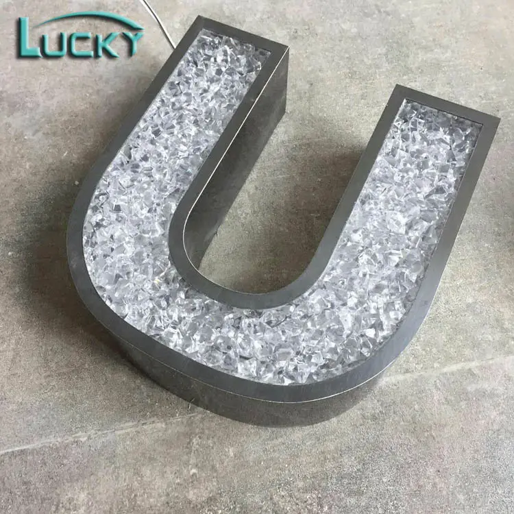 Magnificent innovatieve diamond letters, 3d clear acryl gezicht alfabet letters