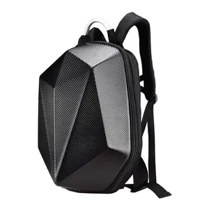 Оптовая продажа, прочный черный рюкзак из полиэстера с твердым корпусом для ноутбука, мужской рюкзак для мотора