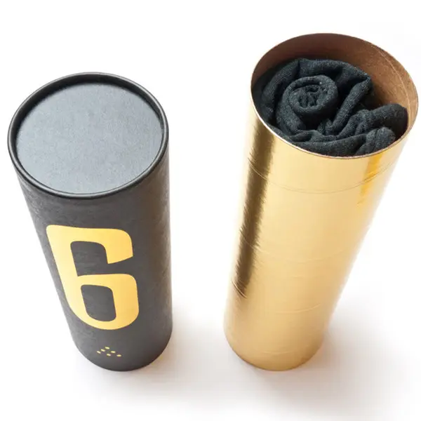 Fancy design custom printed cardboard tshirt packaging cylinder box with lid for gift t-shirt