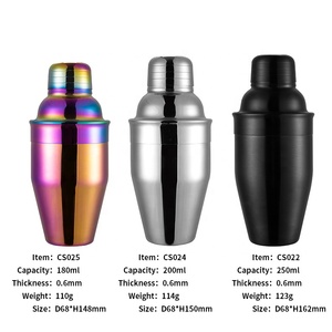 Strumento da Bar Mini <span class=keywords><strong>Cocktail</strong></span> shaker vendita calda Logo personalizzato metallo acciaio inossidabile 180ml/200ml/250ml colorato bottiglie di metallo 500 pezzi TJ - Product Image 3