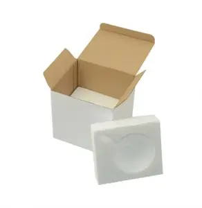11oz caneca branca xícara de café de papel ondulado embalagem caixa de presente grátis com inserção de espuma