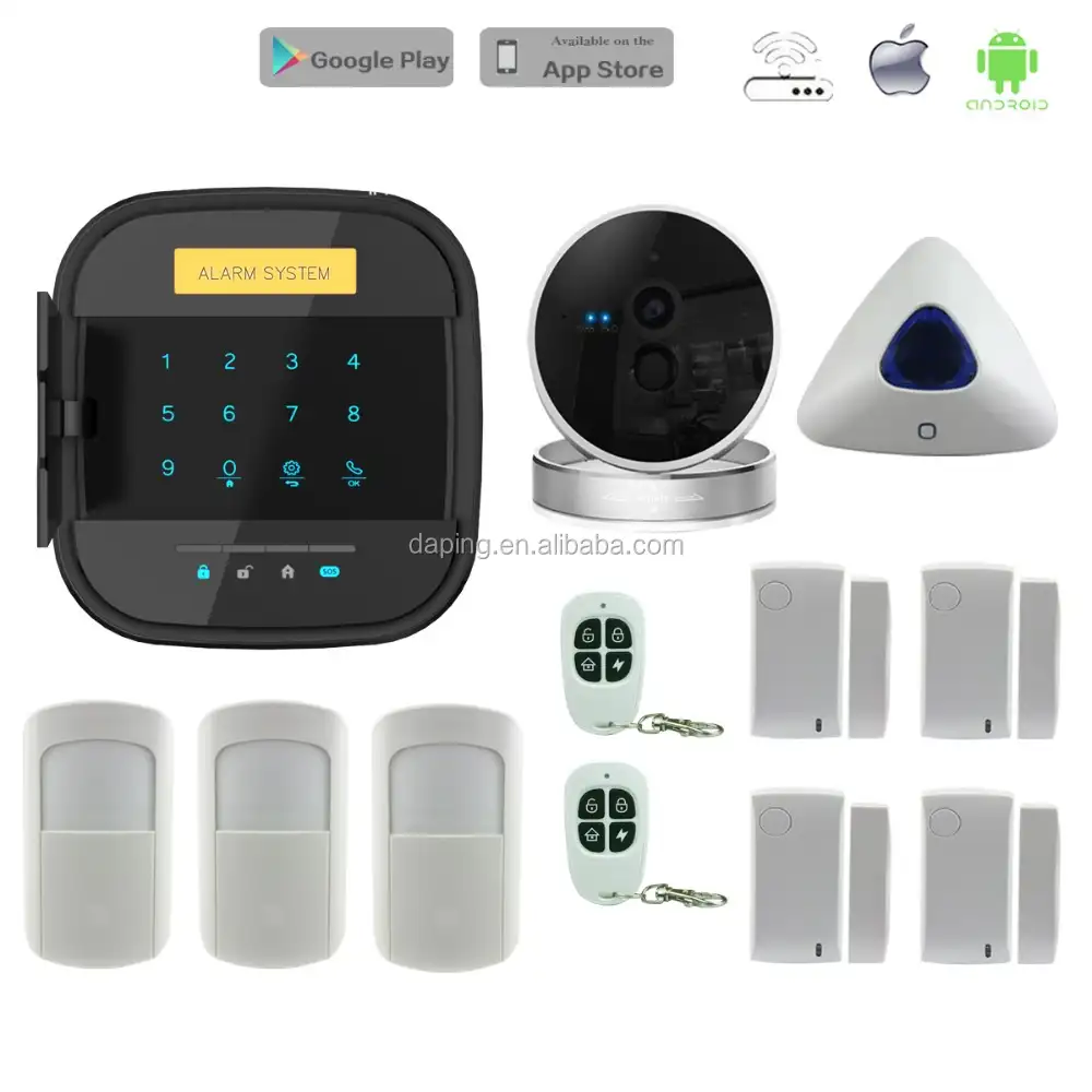 433/868 Mhz factory prijs GSM alarmsysteem, CE/RoHS/FCC smart Home Familie Draadloze Beveiliging