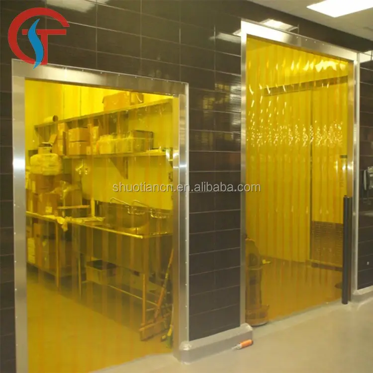 Anti-inseto cortina da porta do pvc pvc tira, amarelo pvc strip cortina da porta made in china