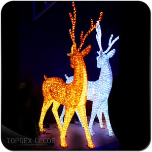 Décoration de cerf en acrylique de Noël 3d brillant, grande lumière de renne de Noël d'extérieur grandeur nature - Product Image 5