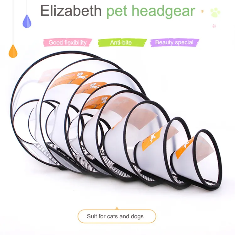 Amazon Top Verkoper 2019 Verstelbare Herstel Huisdier Cone E-Kraag Elizabeth Beschermende Kraag Voor Katten En Honden
