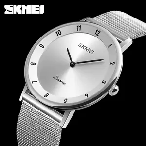 Nouveau Skmei 1264 Luxe Hommes Montre-Bracelet Simple Mode 6mm Ultra Mince Cadran Étanche Plongée Marque Minimaliste En Acier Inoxydable montre